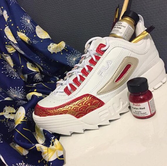 fila ray white black