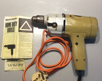 Vintage Black Decker DRILL Electric Hand Drill With Attachments and Accessories With Original Black and Decker Case Etsy UK