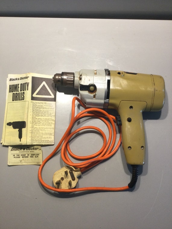 Vintage Black & Decker DRILL Electric Hand Drill With Attachments and  Accessories With Original Black and Decker Case 