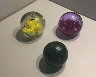 Glass balls paper weights ornaments