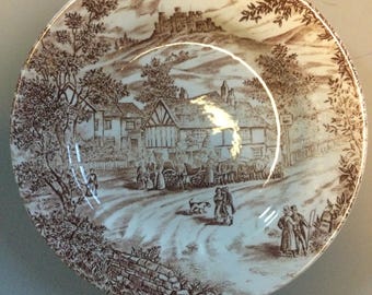 Vintage Plates Broadhurst Staffordshire Pottery England Swan Inn