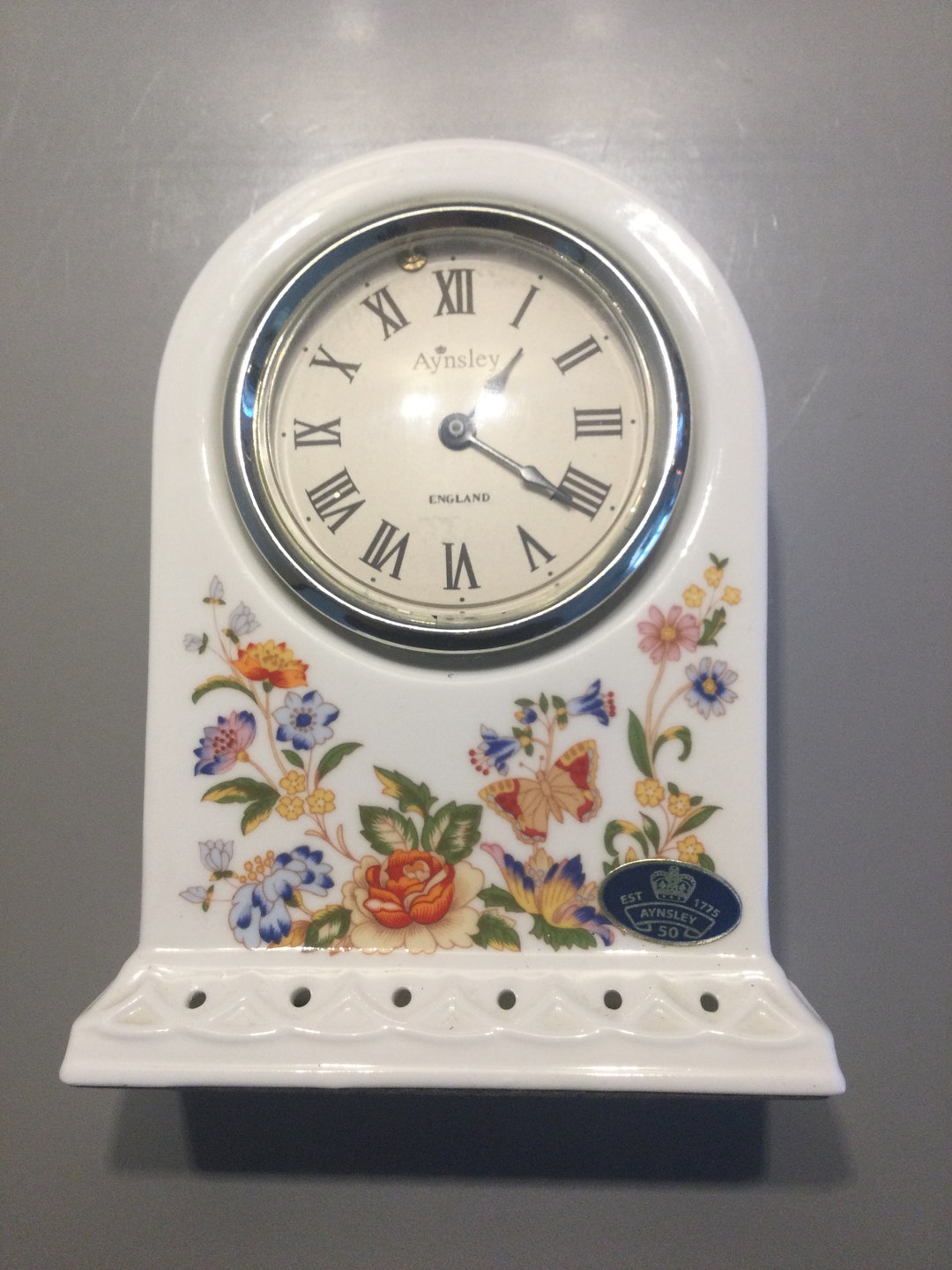 Aynsley Cottage Garden Mantel Clock Etsy UK