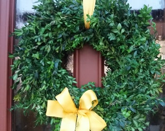 Boxwood wreath Ø 35 - 40 cm with bow, Easter wreath, real branches, spring wreath, door wreath, table wreath, wall wreath, boxwood, handmade