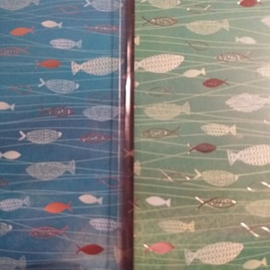 5 Bogen Bastelkarton Fische Aqua von Heyda in blau, weiß oder türkis Basteln, Konfirmation, Kommunion, Taufe Karten basteln