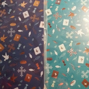 5 Bogen Bastelkarton Holy von Heyda in blau oder türkis, Konfirmation, Kommunion, Basteln, Karten, Tonkarton, Motivkarton