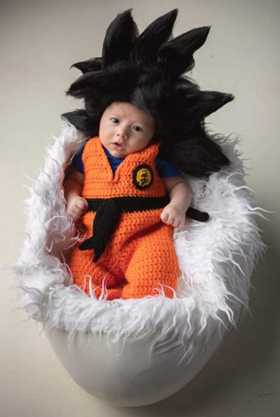 Disfraz de Son Goku de Dragon Ball para bebes realizado en ganchillo crochet Etsy Mexico