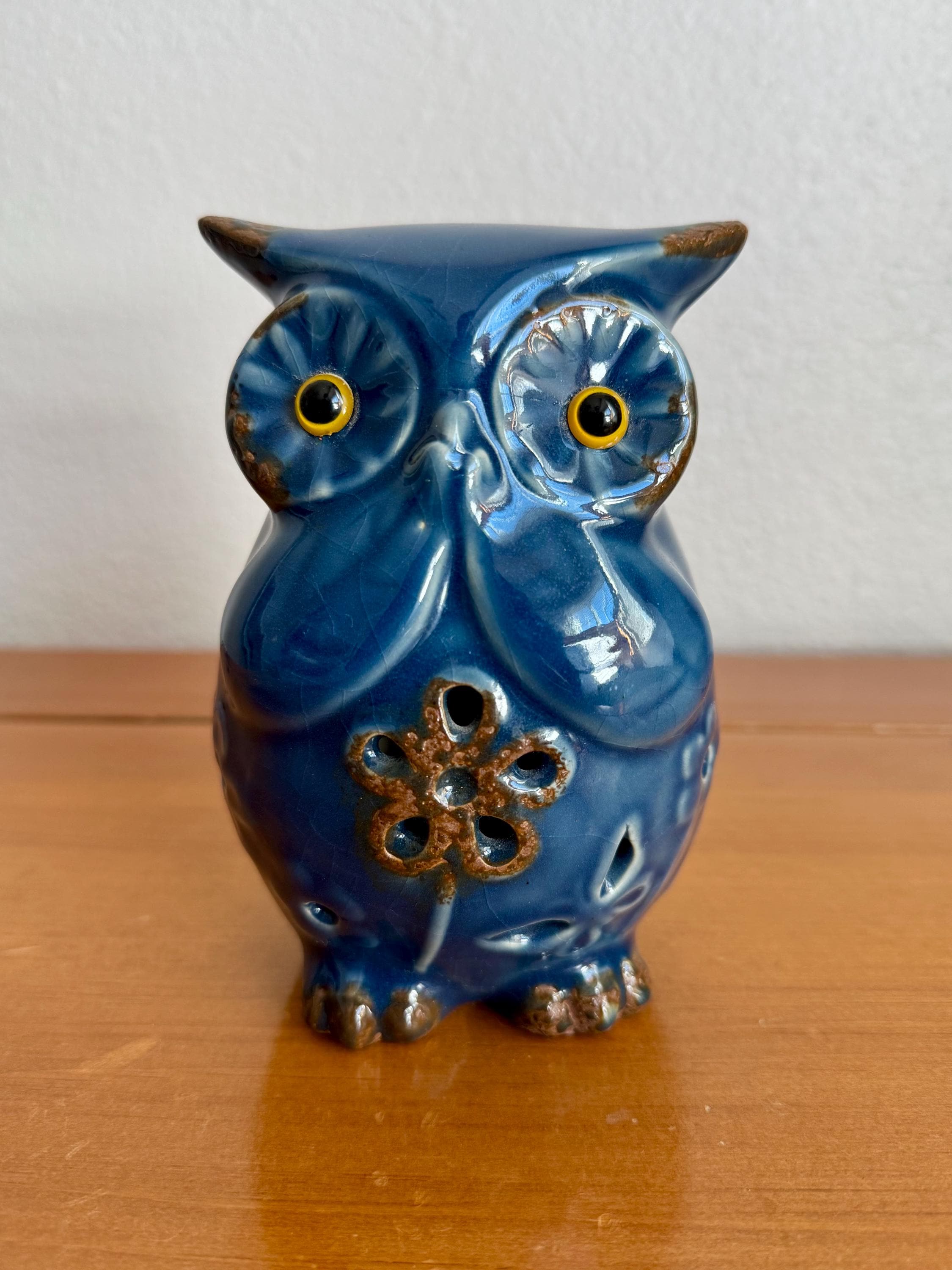 Vintage Ceramic Blue Owl