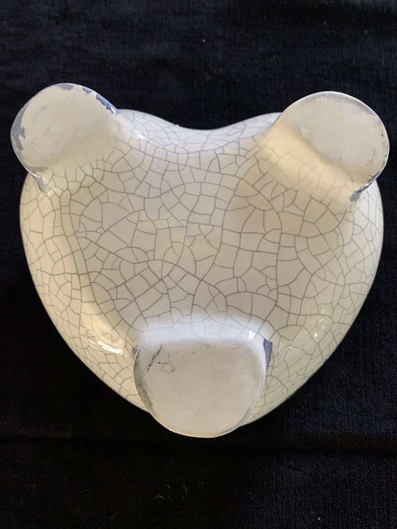 Heart shaped ceramic jewelry box VTG - image 4