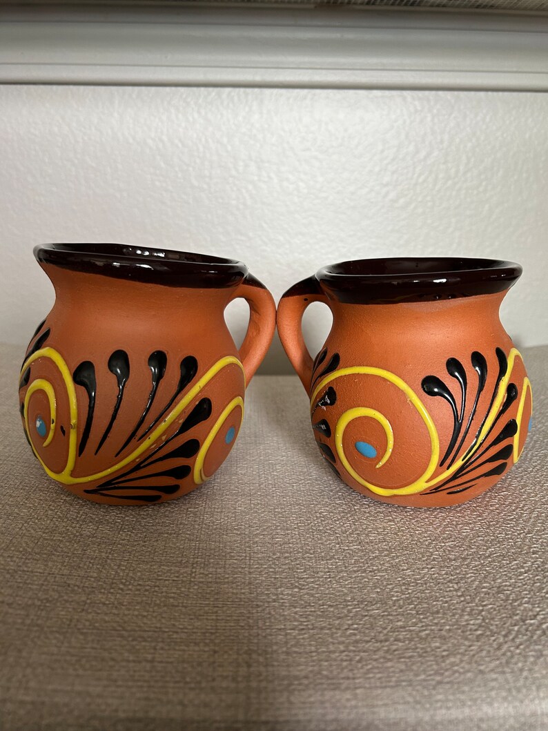 set-mexican-clay-mugs-etsy