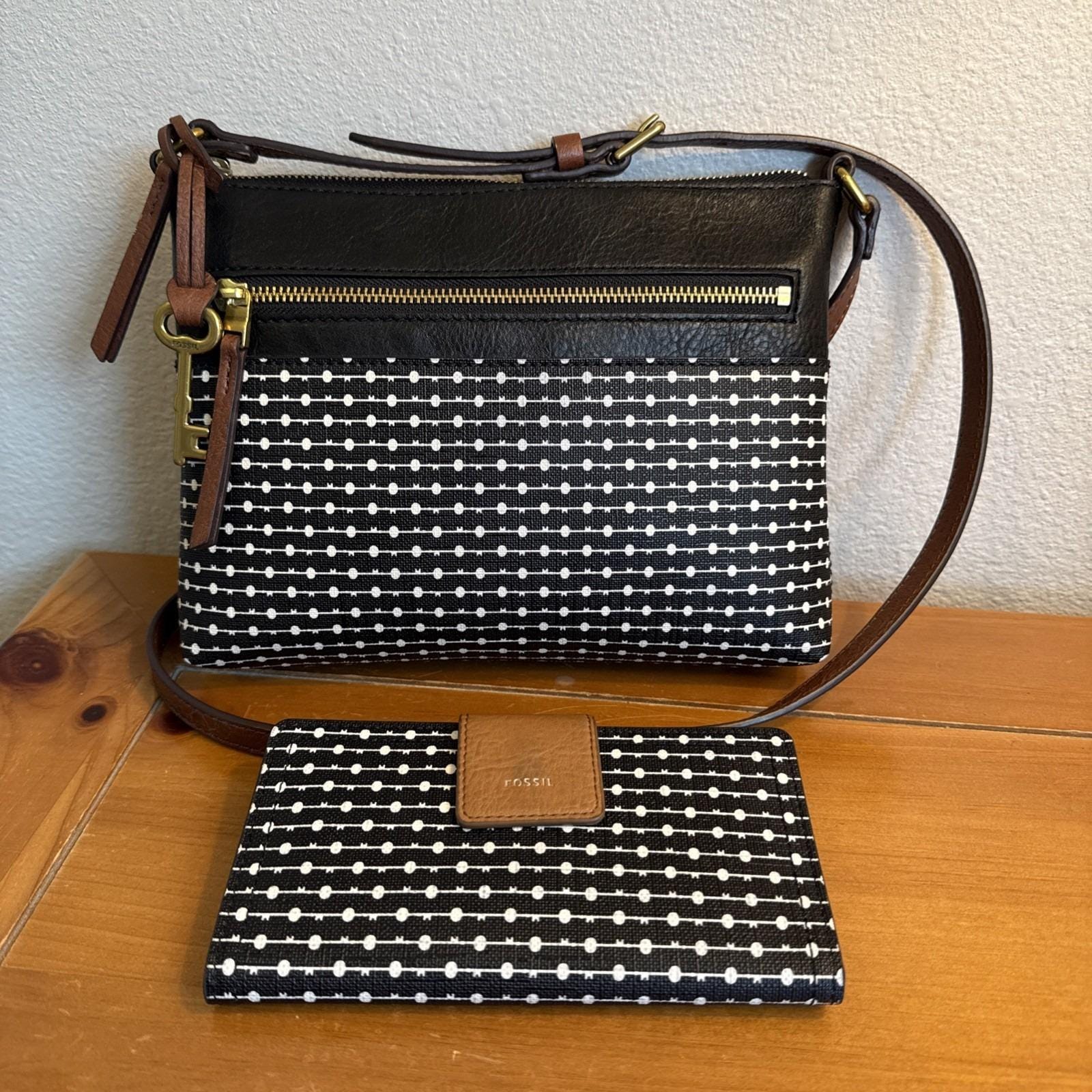 Vintage Fossil Black Leather Handbags - Etsy