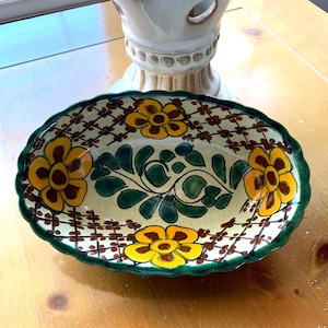 Talavera Pottery Dish Hand Painted Trinket Dish-Mexico