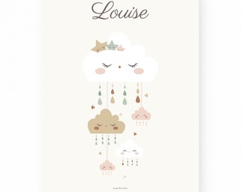 Affiche Bebe Fille Etsy