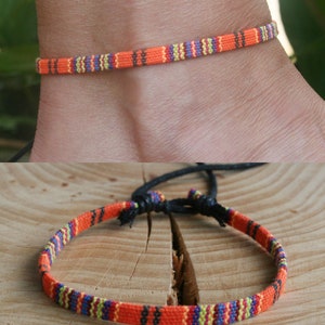 Anklet surfer anklet friendship bracelet yoga jewelry hippie anklet hippie jewelry hippie anklet surfer anklet 7. Orange - 185