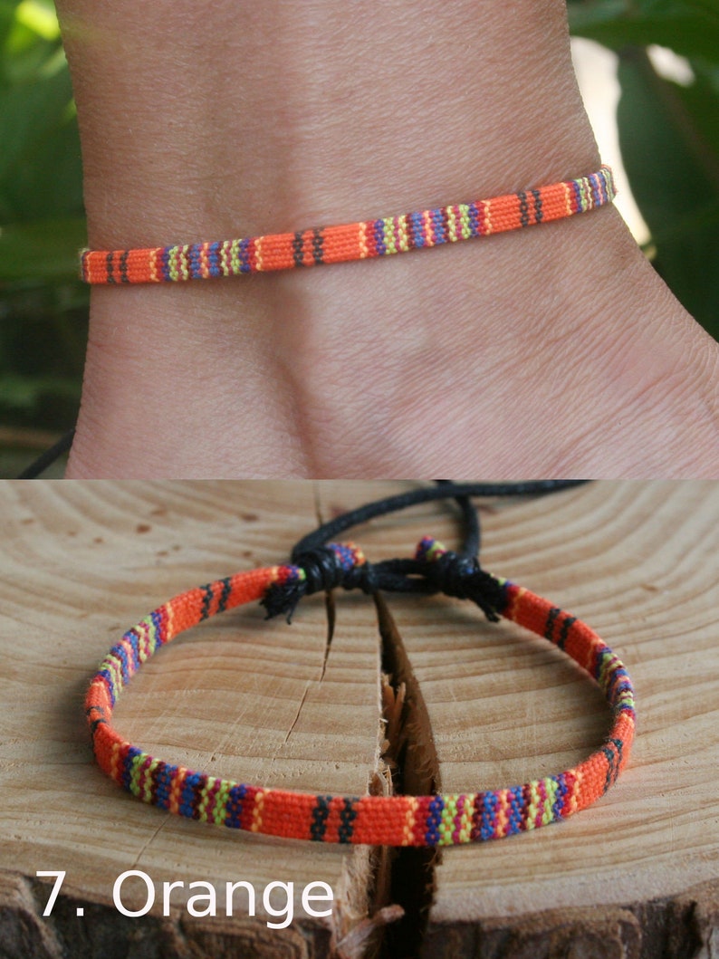 Anklet surfer anklet friendship bracelet yoga jewelry hippie anklet hippie jewelry hippie anklet surfer anklet 7. Orange - 185