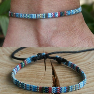 Anklet surfer anklet friendship bracelet yoga jewelry hippie anklet hippie jewelry hippie anklet surfer anklet 1. Blau - 179