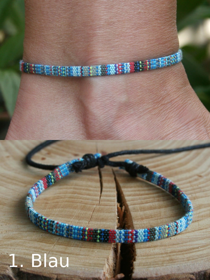 Anklet surfer anklet friendship bracelet yoga jewelry hippie anklet hippie jewelry hippie anklet surfer anklet 1. Blau - 179