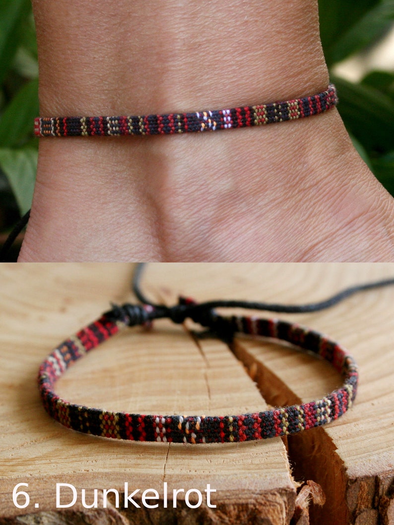 Anklet surfer anklet friendship bracelet yoga jewelry hippie anklet hippie jewelry hippie anklet surfer anklet 6. Dunkelrot - 184