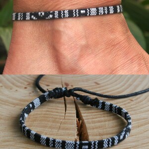 Anklet surfer anklet friendship bracelet yoga jewelry hippie anklet hippie jewelry hippie anklet surfer anklet 8. Schwarz-Weiss-186