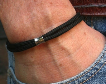 Männer Armband Schwarz Surferarmband Edelstahl Maritimes Armband Freundschaftsarmband Partnerarmband  Geschenk Freund Geschenk für Männer