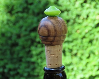Bottle corks with turned caps, kitchenware and beverages, wine bar and barware, wine rack gifts, wood art