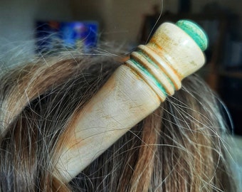 Turned hair stick - updos and hairstyle, hair stick made from hazelnut, hairstyles and hair accessories, hairstyle, hair