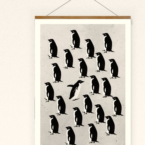 Poster Wandkunst Druck Print Pinguine  Collage Poster Wandkunst Wanddeko Mini Poster