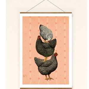 Print Chicken Pyramid Collage Poster Chicken Wall Art