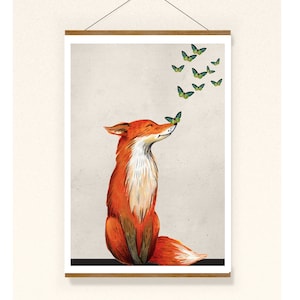 Poster Bild Fuchs  Lieblingstag Poster Fuchs Wanddekoration Poster Sprüche