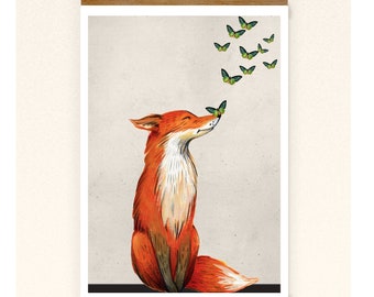 Poster con immagine della volpe, giorno preferito, poster con volpe, decorazione murale con frasi, poster con citazioni