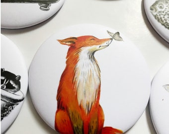 Magnet Kühlschrankmagnet Fuchs und Schmetterling Magnet