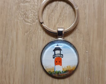 Hand-painted keychain - lighthouse - unique