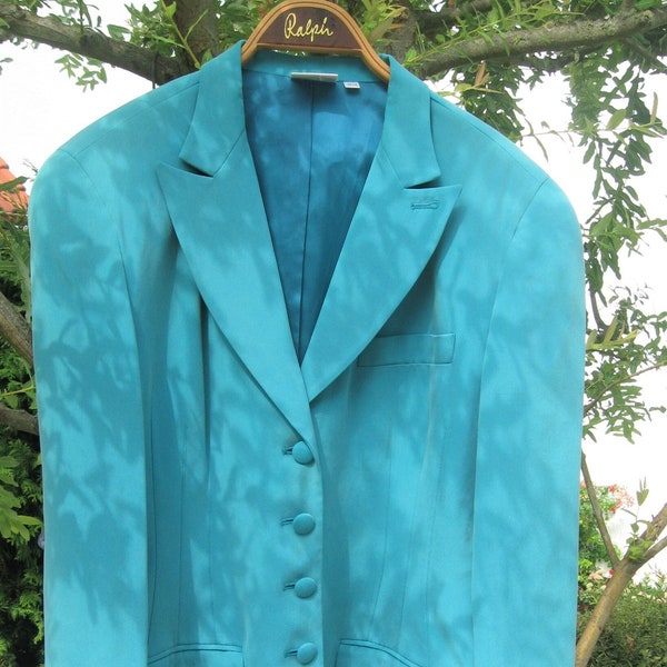 Blazer, Jacke, mint, reine Seide, Vintage