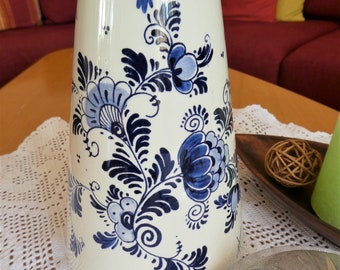 Vase, ceramic vase, Delfts, blue-white, hand-painted, floral, country house style
