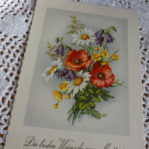 Vintage Glückwunschkarte, Grußkarte zum Muttertag, Muttertagsgrußkarte, U.S. Zone ,Germany