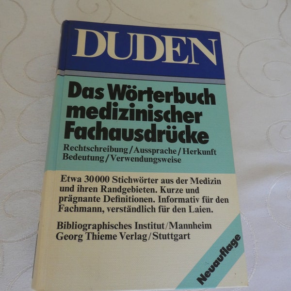 Medizinisches Wörterbuch, Duden, Lehrbuch, 70er Jahre, Georg Thieme Verlag