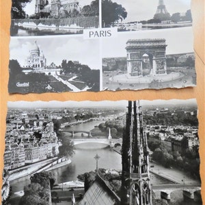 Paris, vieilles cartes postales, cartes de voeux, vieilles photographies en noir et blanc, Paris, Notre Dame
