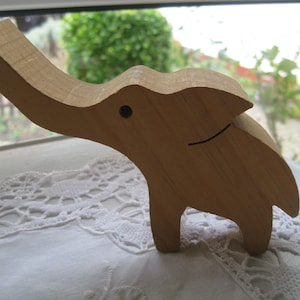 Elephant made of wood, toy elephant, elephant as decoration