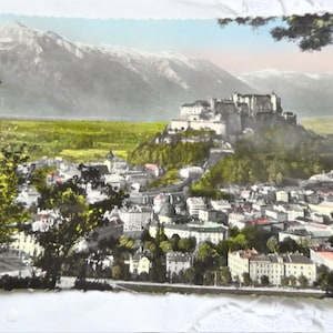 Salzburg, alte Ansichtskarte, alte Fotografie, coloriert, Postkarte