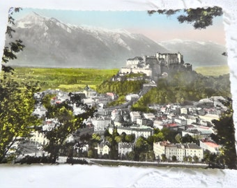 Salzburg, old postcard, old photograph, coloured, postcard