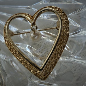 Brosche, Herz, Herzbrosche, Vintageschmuck