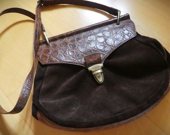 Tasche, Umhängetasche, Reptilienlederoptik, Designertasche, Vintage