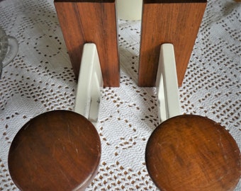 Garderobenhaken, Metall und Teak, Mid Century, 60er Jahre, 70er Jahre