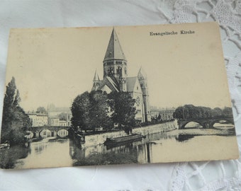 Feldpost, Metz, Vereinigte 3 Sanitäts-Kompagnie Metz, greeting card to Anna Zimmermann, Bohemia, 1st World War, Art Nouveau