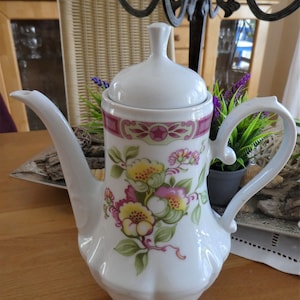 Vintage Kaffeekanne, Schirnding Bavaria, Blumenmotiv
