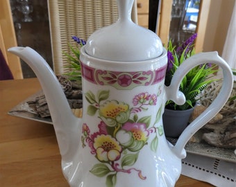 Cafetière vintage, Schirnding Bavaria, motif floral