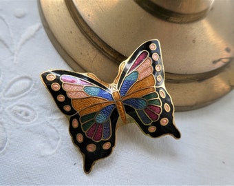 Brooch, butterfly, enamelled, vintage jewelry