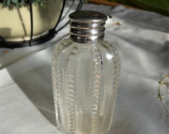 Botella de vidrio antigua, botella de perfume, alrededor de 1900, Art Nouveau