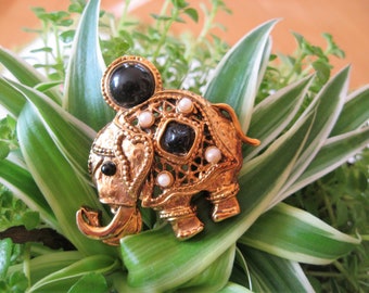 Broche, olifantenbroche, vintage sieraden