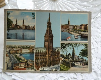 Hamburg, alte Ansichtskarte, Grußkarte aus Hamburg, Postkarte, altes Foto
