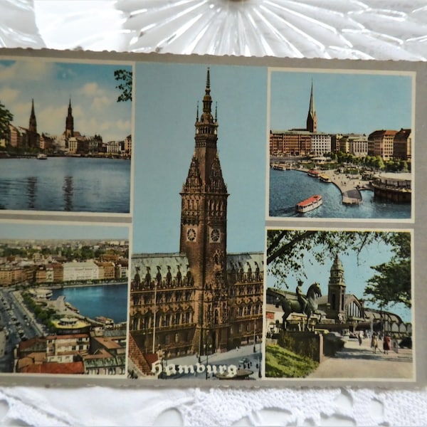 Hamburg, alte Ansichtskarte, Grußkarte aus Hamburg, Postkarte, altes Foto